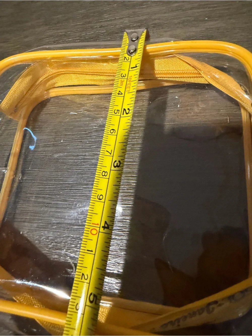 Clear Yellow Protective Electronics Pouch - Transparent Zip Case
